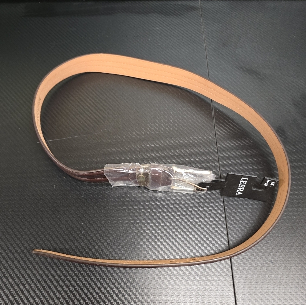New Lebra Brown Leather Men's Belt Size Medium 34-36